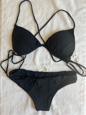 San Lorenzo Black Women's Bikini Set - XL but fits S
